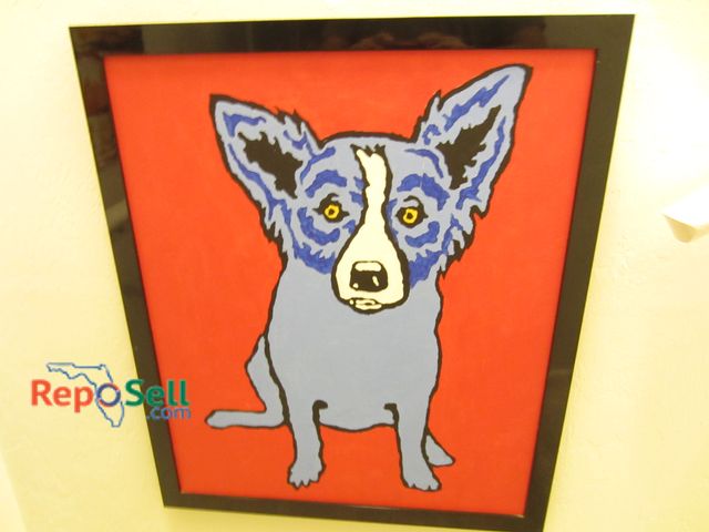 Lot 31-1443 - Framed Painting "Blue Dog" 22"x26" #75