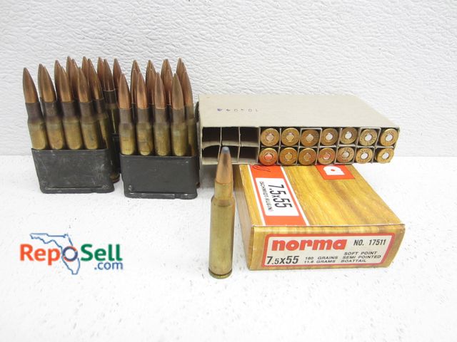 Lot 31-2474 - (32)rds 30.06 And (15)rds 7.5x55 180gr