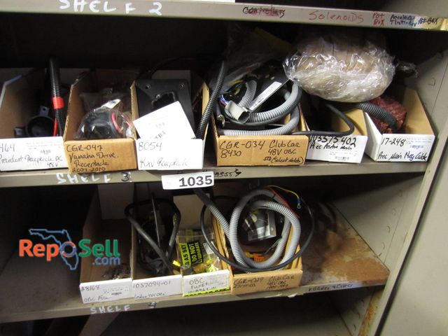Lot 31-1035 - Golf Cart Electrical Parts Lot: Club Car, Yamaha Receptacles, Fuses, Cables, OBCs