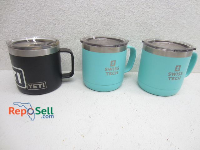 Lot 31-6049 - (1 14oz Yeti And (2) Swiss Tech Mugs With Lids