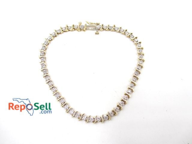 Lot 31-9019 - 14K Yellow Gold Diamond 7" Tennis Bracelet - 6.20g total