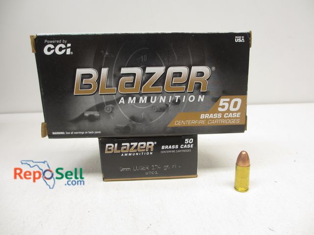 Lot 31-2459 - (100) Rnds cci Blazer 9mm 124gr Brass Case Ammo