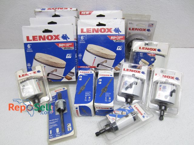 Lot 31-1212 - 15pc Lenox Hole Saw Bits &amp; Accessories, 1" to 6" &amp; Arbors