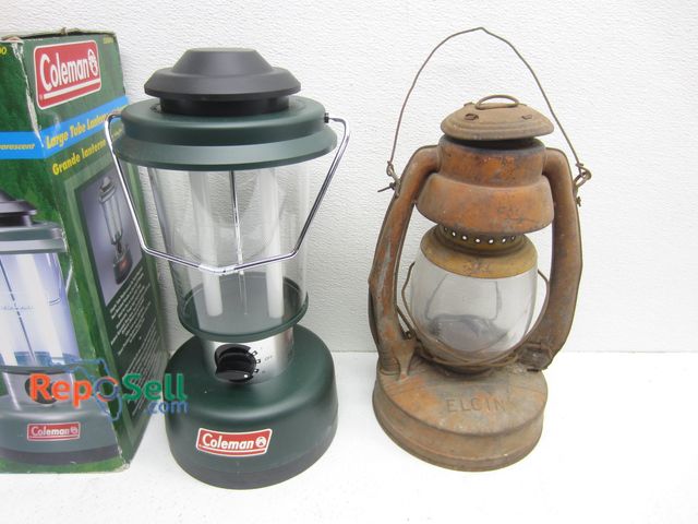 Lot 31-1408 - Vintage Elgin Lantern and Coleman Lantern