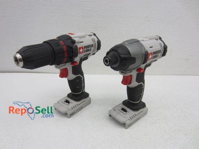 Lot 31-2295 - (2) New 20V Porter Cable Drill Hammer &amp; Impact - TOOL ONLY, #PCC641 - Both Power On