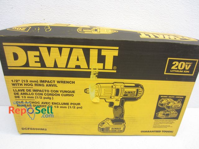 Lot 31-5061 - New DeWalt 1/2" Impact Wrench With Hog Ring Anvil #DCF889HM2. Includes (2) 4 AMP 20V Batteries, Char...