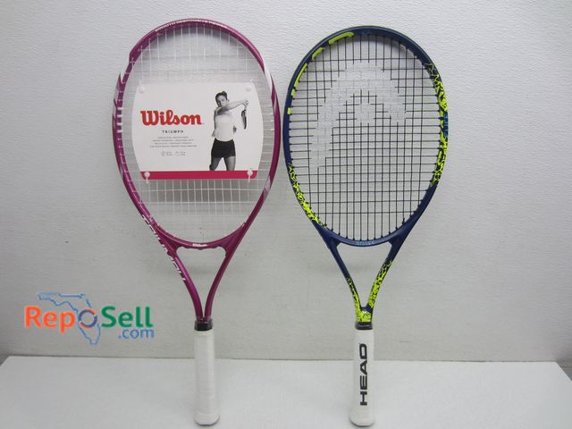Lot 31-1075 - (2) New Tennis Rackets: Wilson Triumph, Head MX Spark Elite