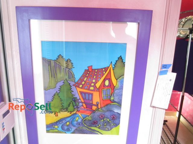 Lot 31-1250 - "Mountain Home" by Heidi Peam, Paint on Silk, 31"x23"  (#42)