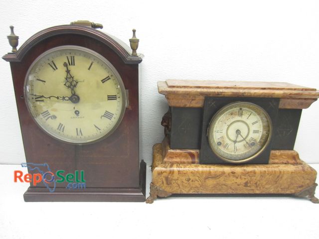 Lot 31-6245 - (2) Mantel Clocks for Parts/Repair: Thomas Crook and Seth Thomas - Largest Is 16"