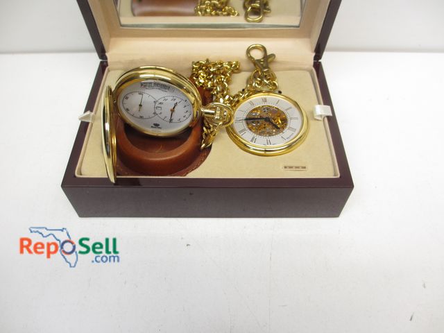 Lot 31-1016 - (2) Pocket Watches: Majestrom w/Case &amp; Box, Jurgensen (running)