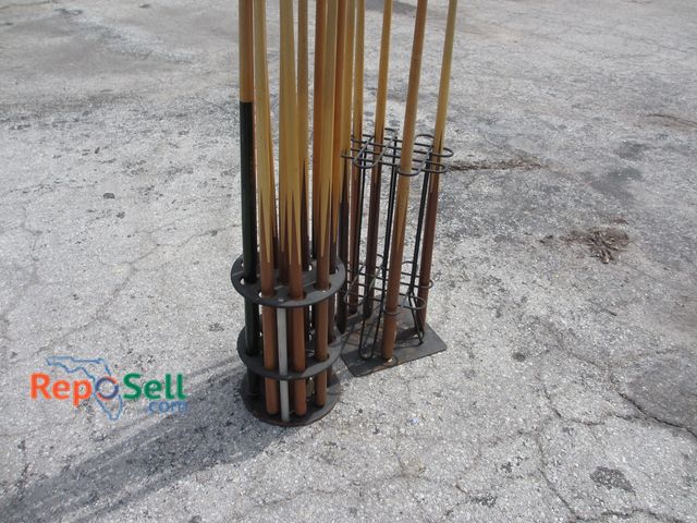 Lot 31-6456 - (17) Pool Cues With Stands