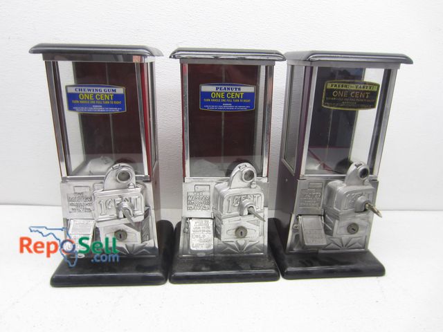 Lot 31-9364 - (3) "The Master" One Cent Vending Machines - No Keys