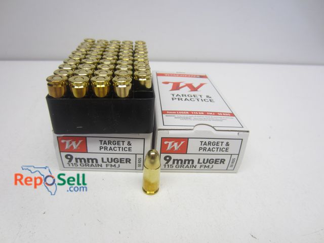 Lot 31-9362 - (100) rds Winchester 9mm Luger 115 gr FMJ Ammo