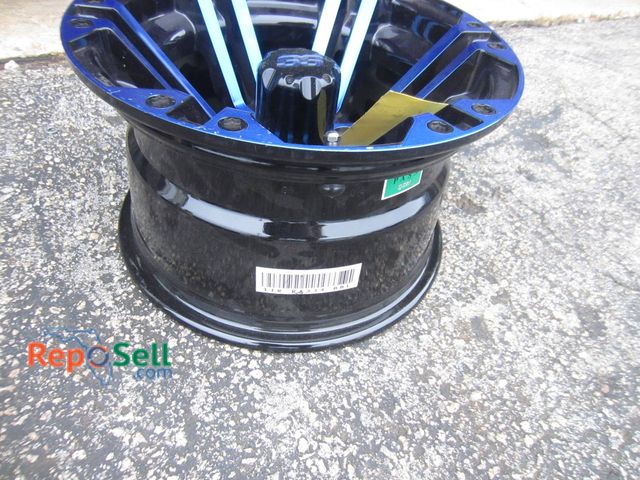 Lot 31-1270 - New RHOX RX334 12x7 Black And Blue Golf Cart Aluminum Wheel, ET-25, Cap
