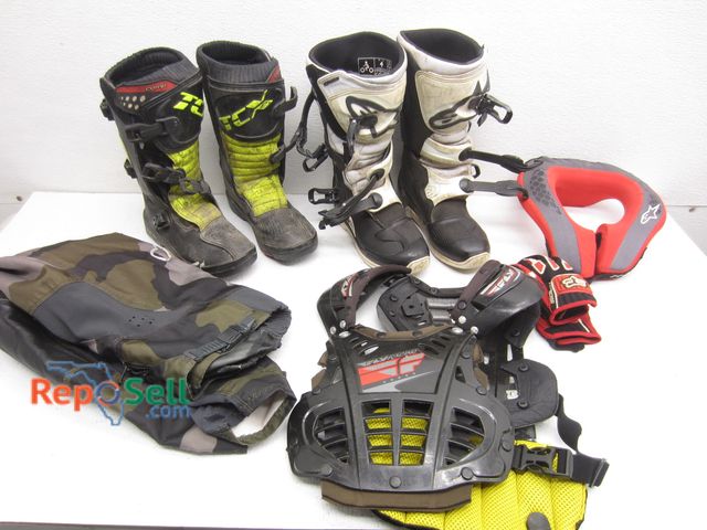 Lot 31-3442 - Youth Motocross Gear: (2) Boots, Pants, Neck Support etc