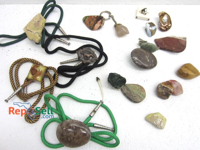 Lot 31-6428 - Polished Stone Tie's, Clasps, Tie Bars, etc.