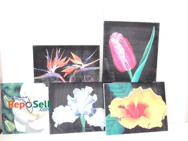 Lot 31-1126 - (5) Flower Giclee's, Various Sizes By Lou L., Signed &amp; Numbered - No COA