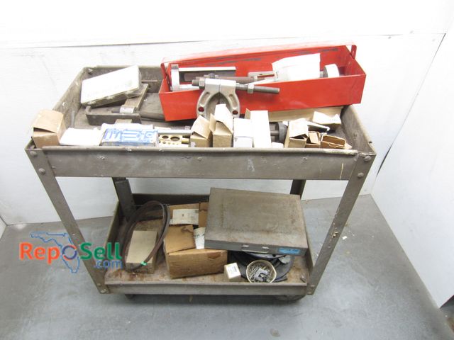 Lot 31-5240 - Rolling Shop Cart with Tools and Hardware - 30" x 32 x 16