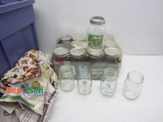 Lot 31-2384 - (11) Smooth Sided Jars and (12) Mugs &amp; Mason Jars