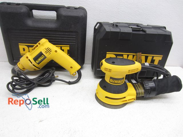 Lot 31-5370 - DeWalt 3/8" Electric Drill #DW106K And 5" Random Orbit Sander #D26451 - Both With Case And Power On