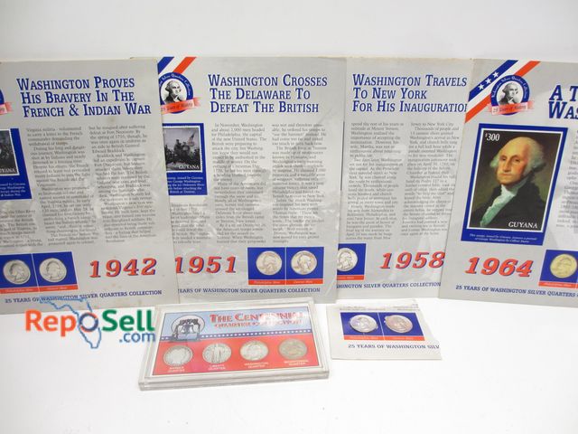 Lot 31-7009 - Tribute to Washington Coin Collection: 1942, 51, 54, 58, 64 and P&amp;D Quarters, Centennial Collect...