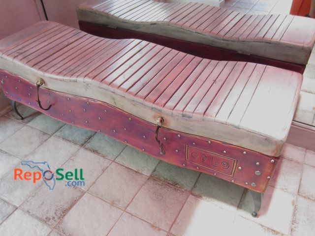 Lot 31-1251 - Wood Storage Bench w Metal Legs by Avner Zabari, 54"W x 16"D x 17"H