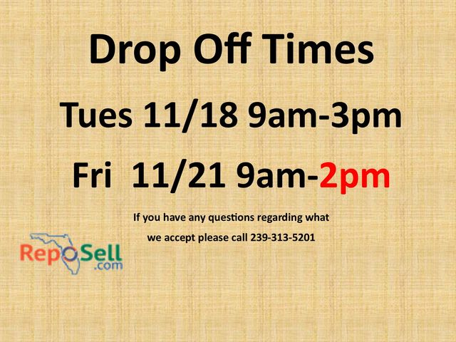 Drop Off Times & Consignment Info