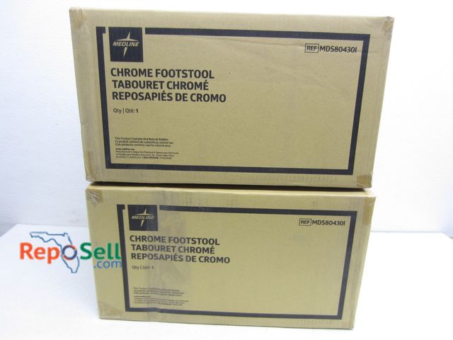 Lot 31-3380 - (2) New in Box Chrome Medline Foot Stools