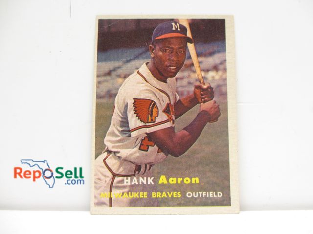 Lot 31-6013 - 1956 Hank Aaron Topps Baseball Card in Plastic Cover