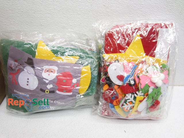 Lot 31-7473 - Box of Christmas New Art &amp; Crafts Felt Sets: Santa, Snowman, etc.