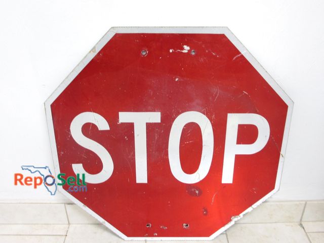 Lot 31-1167 - Large One Sided Metal Stop Sign; 31" x 30"