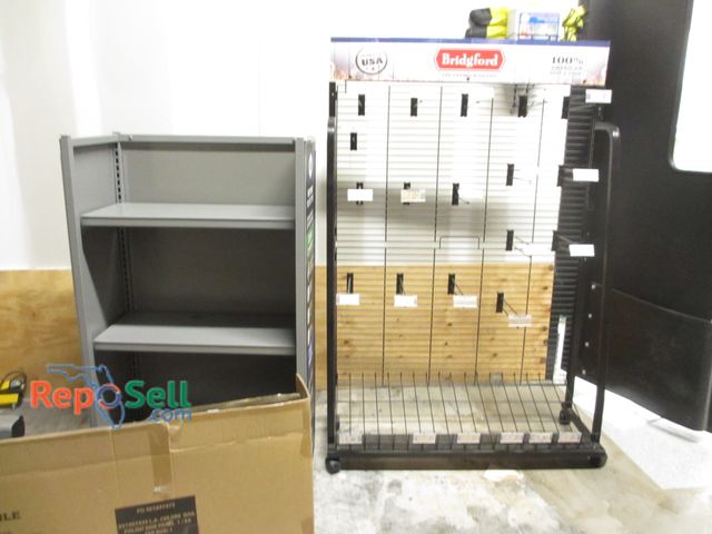 Lot 31-3093 - (3) Display Stands: 55" Bridgeford, 47" Sealy &amp; Plastic Nail Polish Stand