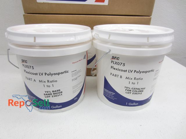 Lot 31-7245 - (3) 2 Gallon Kits of Sand Beige Plexicoat LV Polyaspartic #PLX075