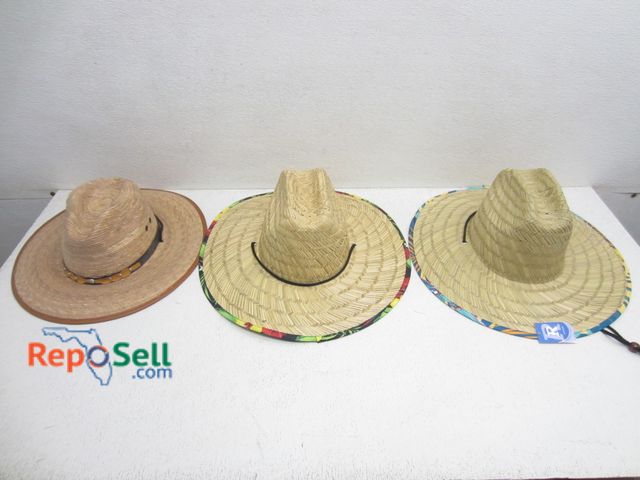 Lot 31-9161 - (3) Straw Hats, (2) With Tags