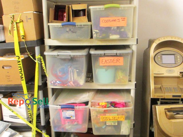 Lot 31-2099 - Large Lot of Decorations, Costumes, Totes and Rack (6'Hx35x18)