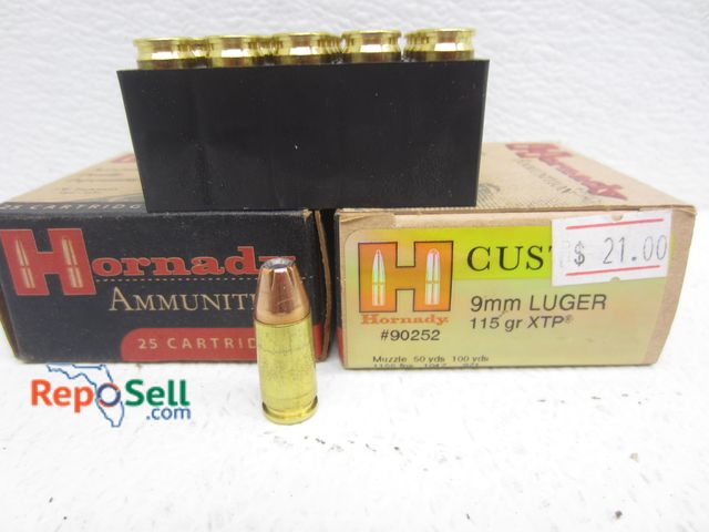 Lot 31-1447 - (50) rnds 9mm XTP Hornady 115gr Ammo