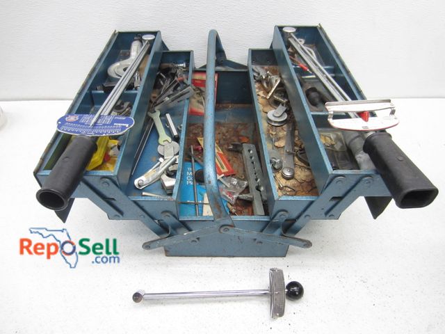 Lot 31-9582 - Vintage Steel Tool Box with Hand Tools, (3) Torque Wrenches 1/2" &amp; 3/8"
