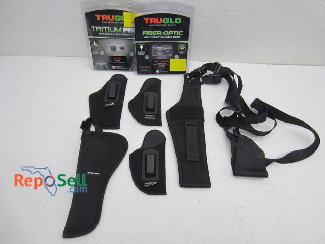 Lot 31-6225 - (2) New TruGlo Sights-Fiber Optic &amp; Tritium &amp; (5) Various Holsters