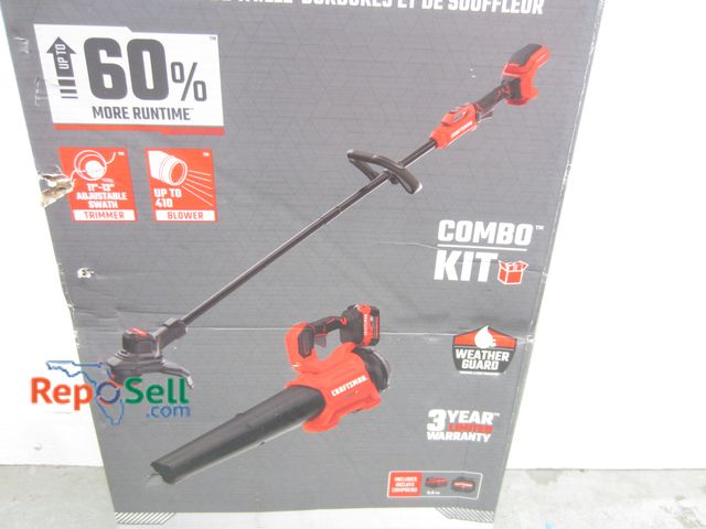 Lot 31-2140 - Craftsman String Trimmer &amp; Blower Combo Kit w/5.0AH Battery &amp; Charger, #CMCK497P1
