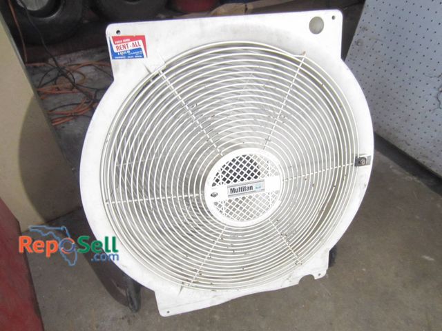 Lot 31-1297 - Multifan Industrial Floor Fan Featuring A Large Ventilation Blade With Protective Metal Grate. Power...