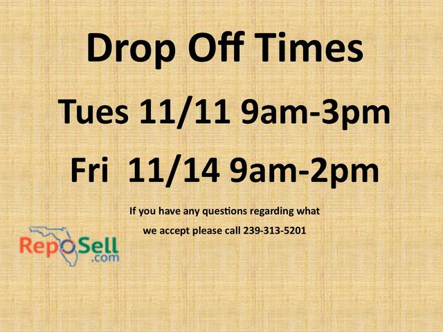 Drop Off Times & Consignment Info