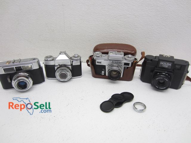 Lot 31-9175 - (4) Cameras: Kiev 7531508 2/50 Camera, Ziess Ikon Contaflex Synchro-Compur, Voigtlander Lanther Pron...