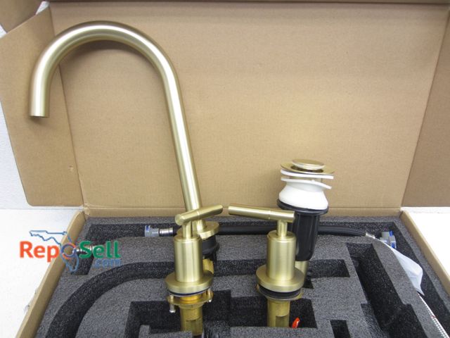 Lot 31-3234 - indare Brushed Gold Bathroom Faucet Set