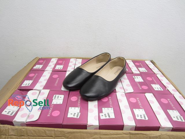 Lot 31-8148 - (18) Pairs Black Rosalli Womens Flats, Sizes 6 to 10 - Appear New