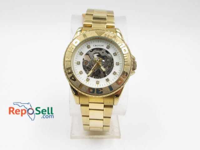 Lot 31-5006 - Men's Croton Self Winding Skeleton Watch - Running