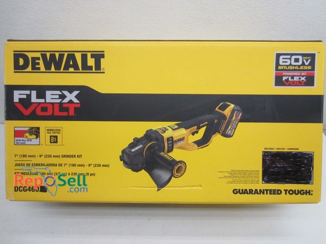 Lot 31-6141 - New DeWalt 7-9" Grinder Flex Volt 60V Heavy Duty #DCG460 With Bag And Attachment - Tool Only