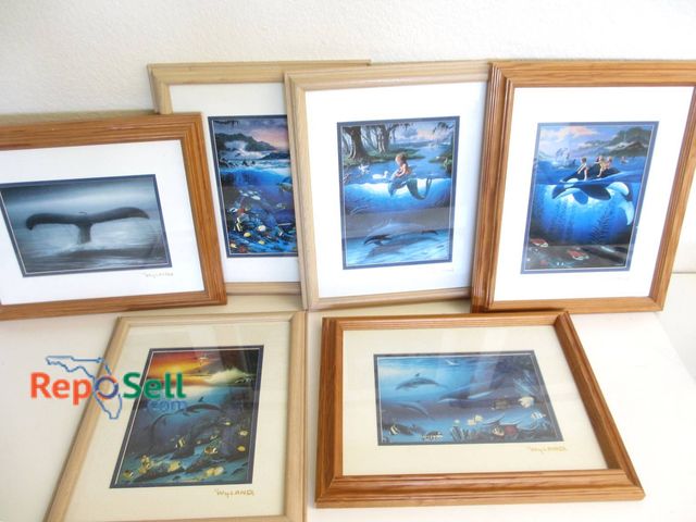 Lot 31-8520 - 6 Framed Wyland Ocean Wildlife Prints, Varying Sizes - No COA