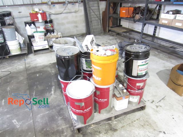 Lot 31-8067 - Pallet of Shop Chemicals, Sayerlack, Sikabond, Sherwood