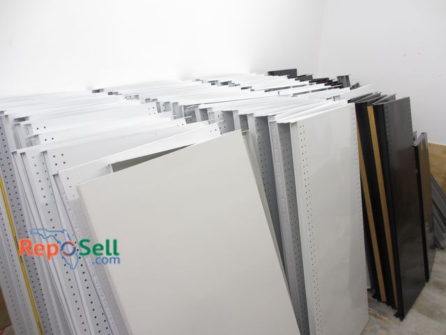 Lot 31-3085 - Large Lot of Metal Shelving (45) White &amp; Various Colors