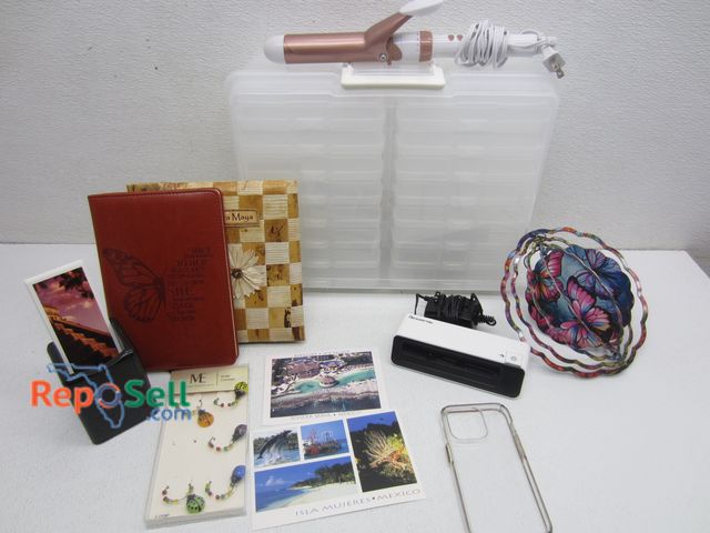 Lot 31-2053 - Estate Lot: Plastic, Picture Storage Box, Pandigital Photo Scanner (Power On), (2) Journals etc